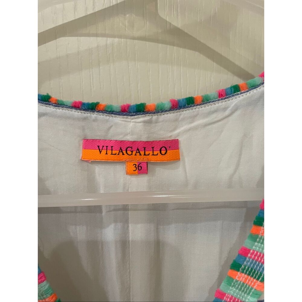 VILAGALLO madison dress in capri blue stripe euro size 36 - Picture 2 of 7